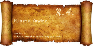 Muszta Andor névjegykártya